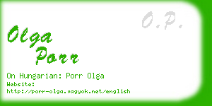 olga porr business card